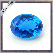 Topacio azul suizo natural no tratado de alta calidad de la forma oval